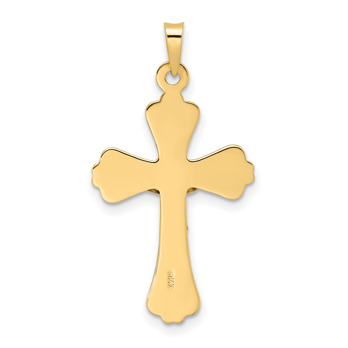 14k Two-Tone Gold Crucifix Cross Pendant with INRI Charm, Religious Christian Symbol