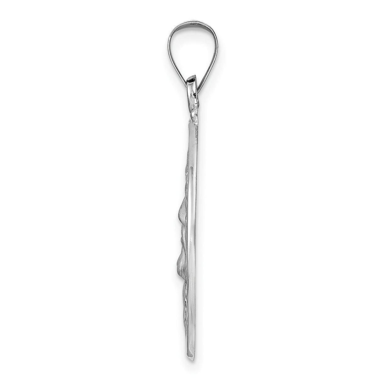 14k White Gold Jesus Face Pendant with Crown of Thorns, Christian Religious Charm