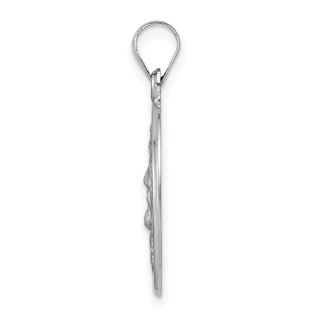 14k White Gold Jesus Face Medallion Pendant, Crowned Design, Christian Religious Charm