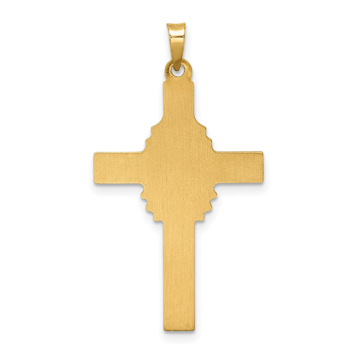 14k Yellow Gold Cross Pendant with Embossed Virgin of Guadalupe, Catholic Religious Charm