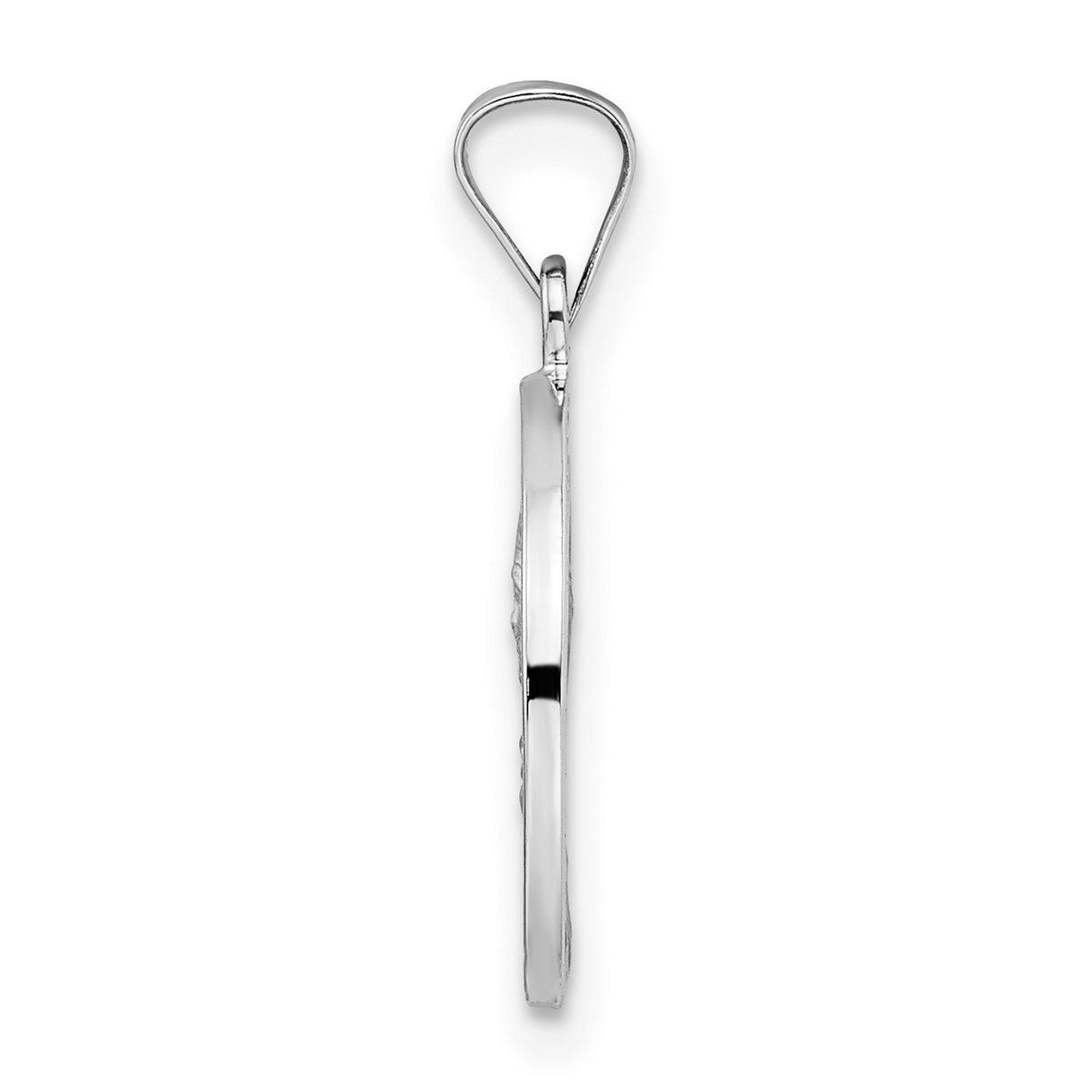 14k White Gold Black Madonna Pendant, Czestochowa Virgin Mary Catholic Medal