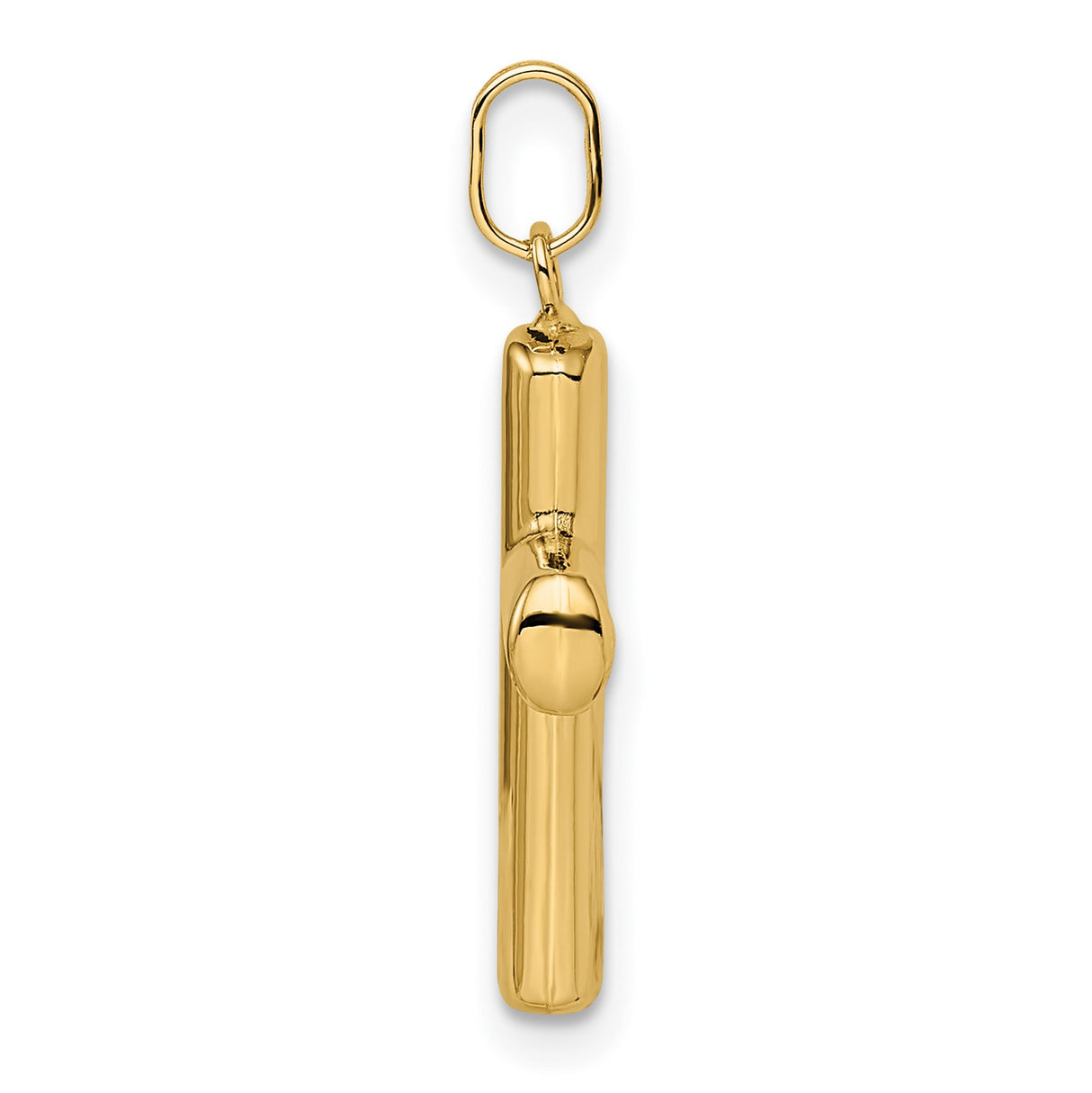 14k Yellow Gold Cross Pendant, Polished Rounded Design, Religious Christian Jewelry