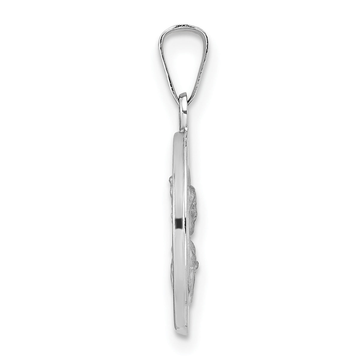 14k White Gold Our Lady of Mount Carmel Pendant, Catholic Medal, Spiritual Charm for Women