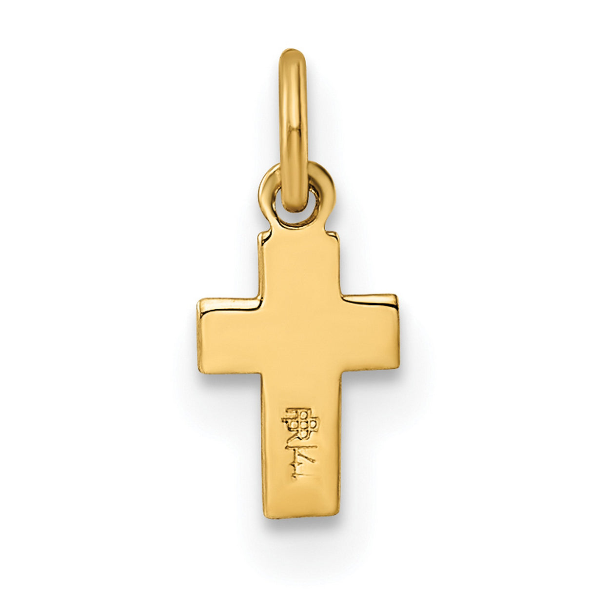 14k Yellow Gold Cross Pendant with Textured Design and Heart Center, Christian Charm for Women