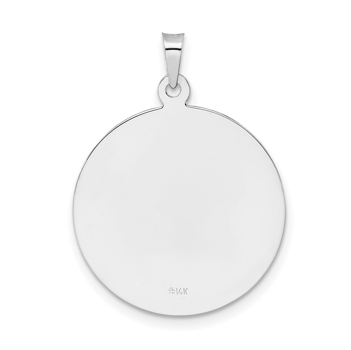 14k White Gold Saint Anthony Medal Pendant with Christ, Catholic Religious Charm