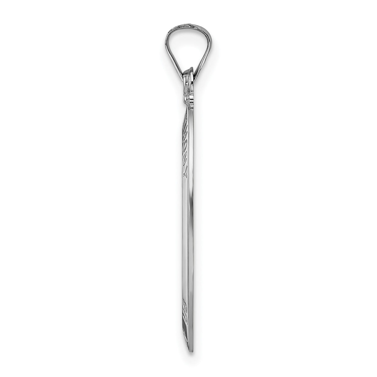 14k White Gold Saint Anthony Pendant, Oval Catholic Medal for Women or Unisex