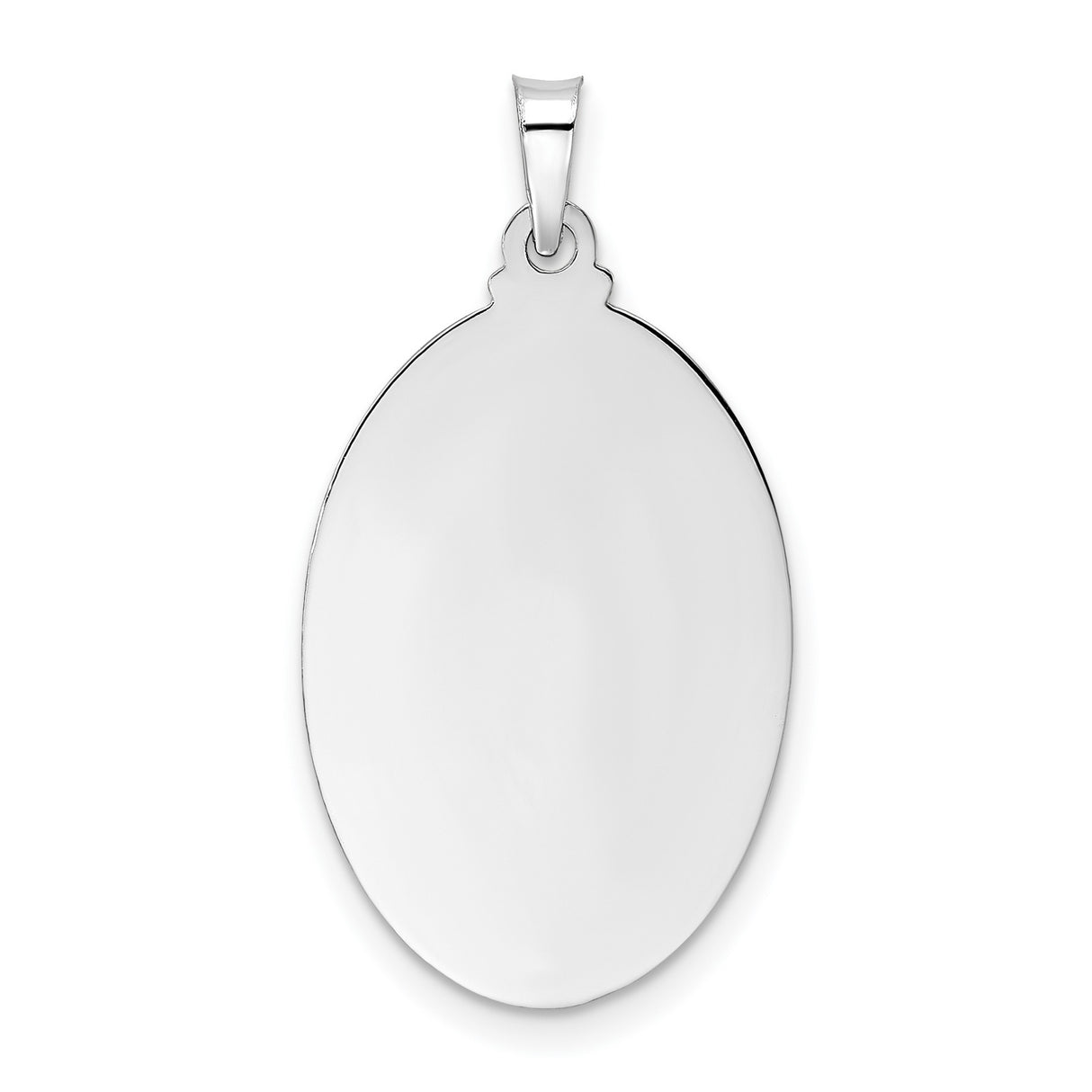 14k White Gold Saint Anthony Pendant, Oval Catholic Medal for Women or Unisex