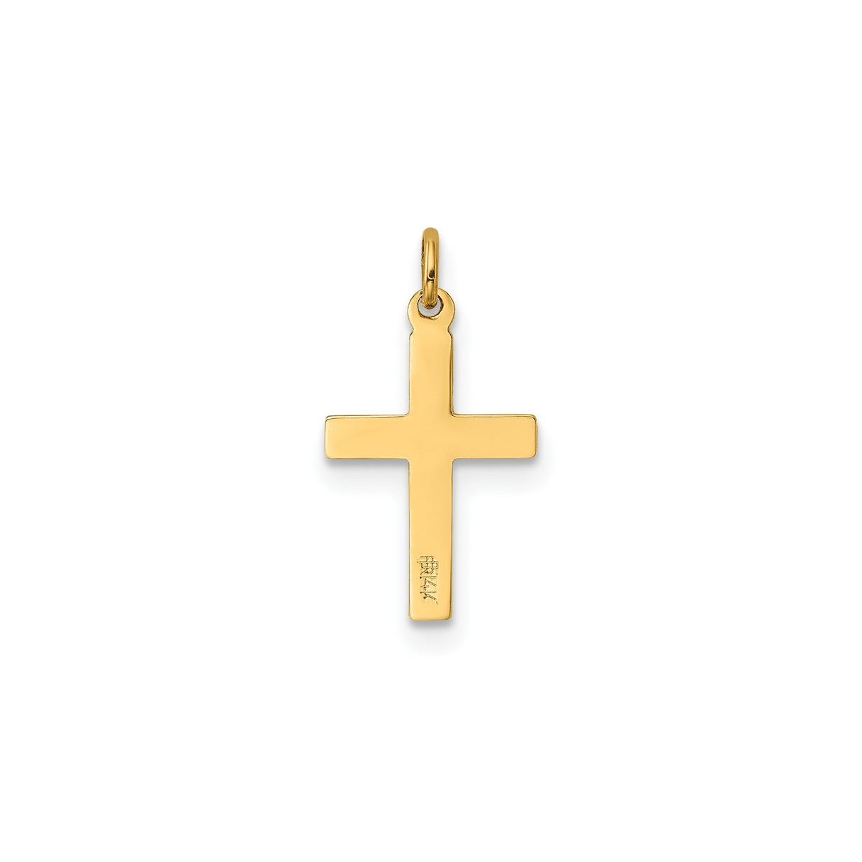 14k Yellow Gold Cross Pendant with Sunburst Design, Unisex Christian Religious Jewelry