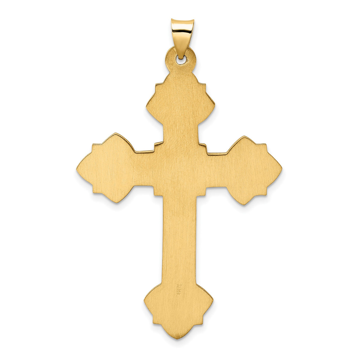 14k Yellow Gold Cross Pendant with Ornate Scrollwork and Byzantine Detailing for Women