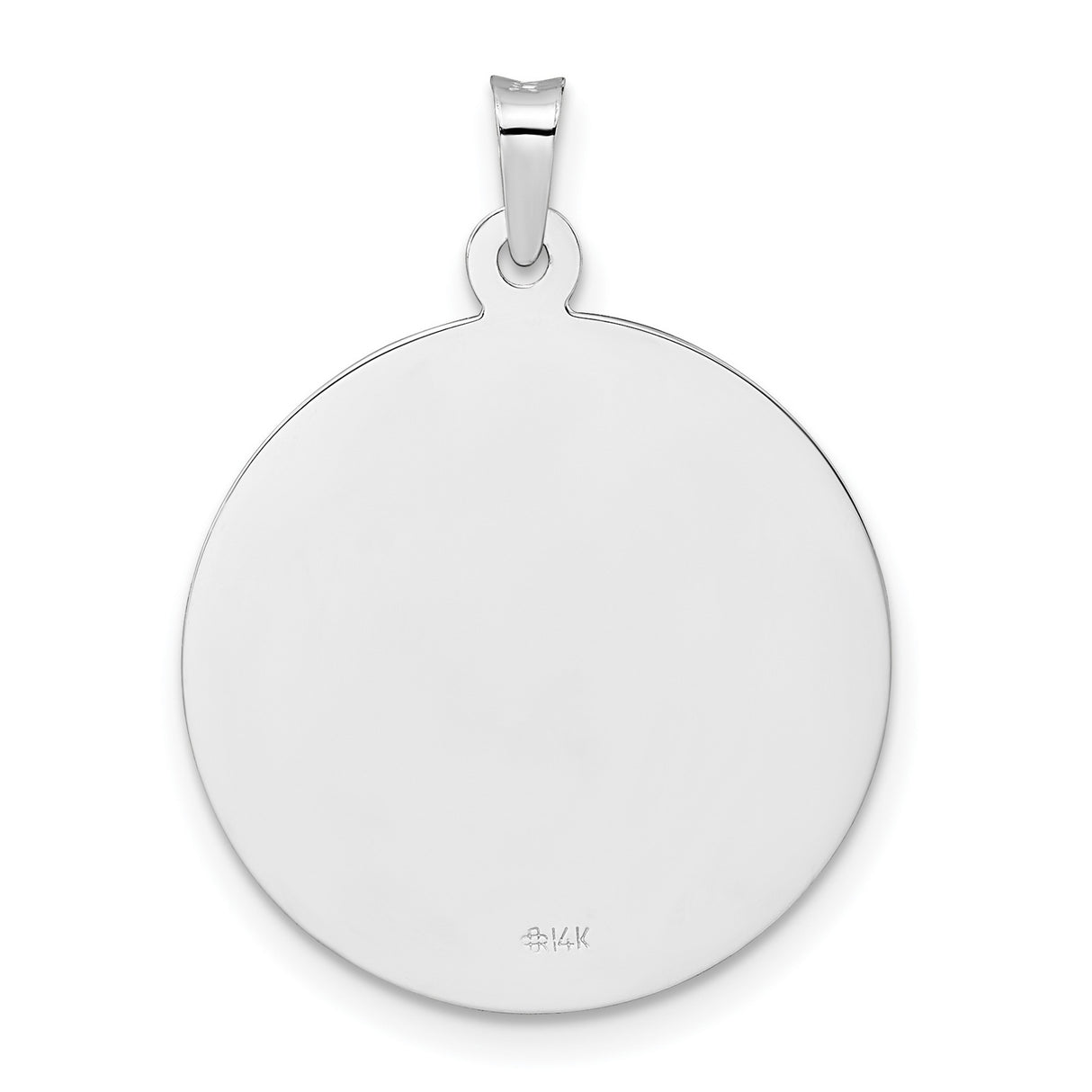 14k White Gold Saint Joseph Medal Pendant with Jesus Engraving, Catholic Christian Jewelry