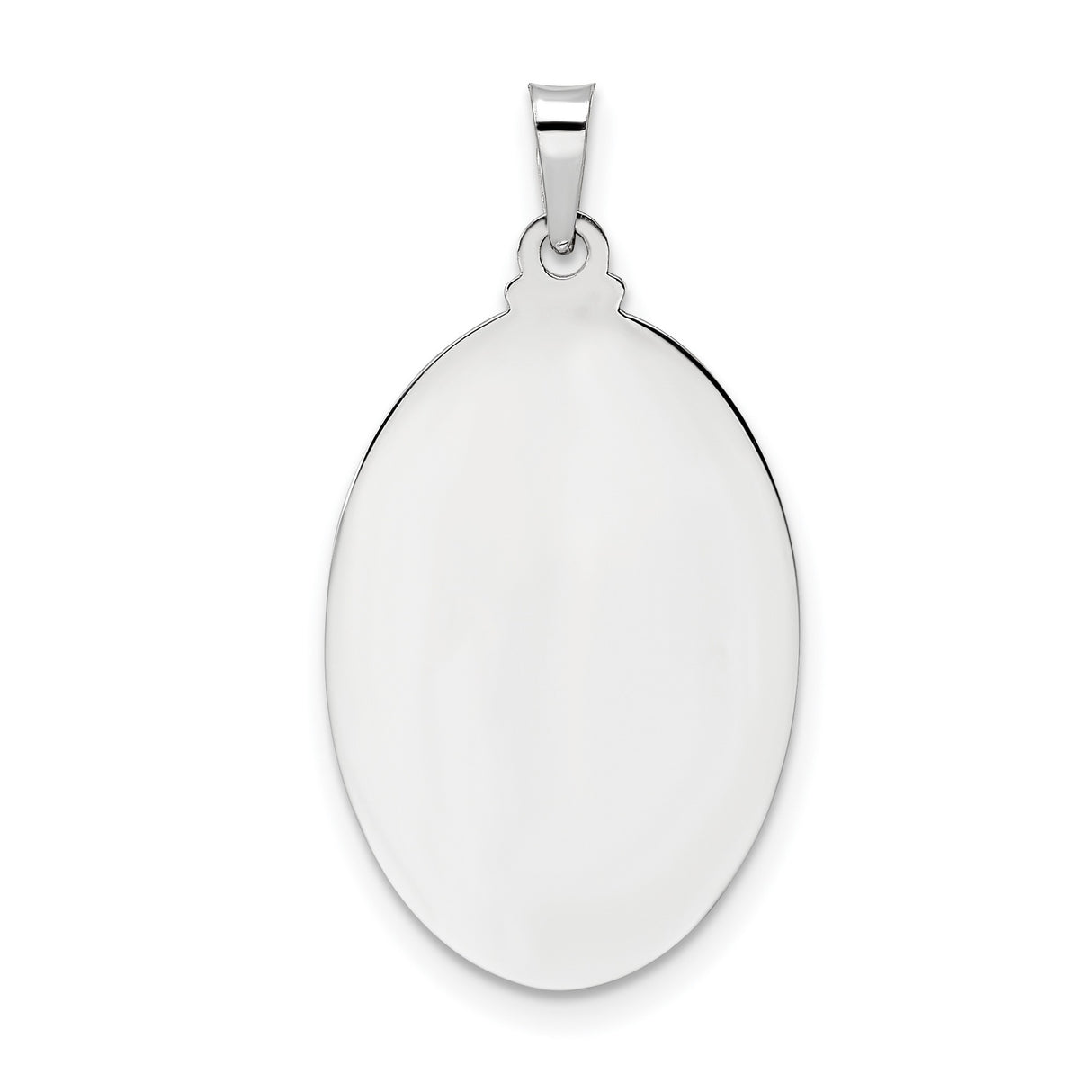 14k White Gold Saint Joseph Oval Medal Pendant with Polished Finish