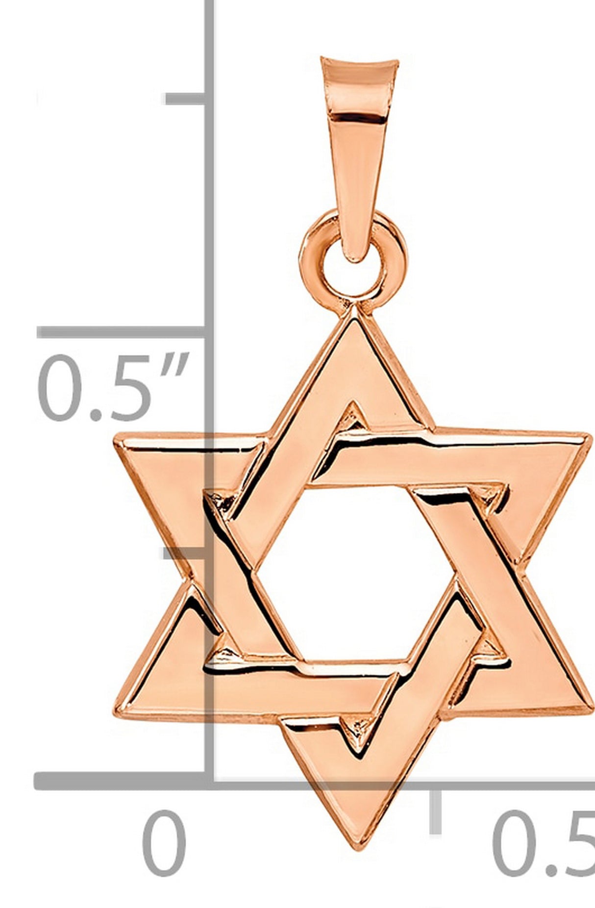 14k Rose Gold Star of David Pendant with Interlocking Triangle Design