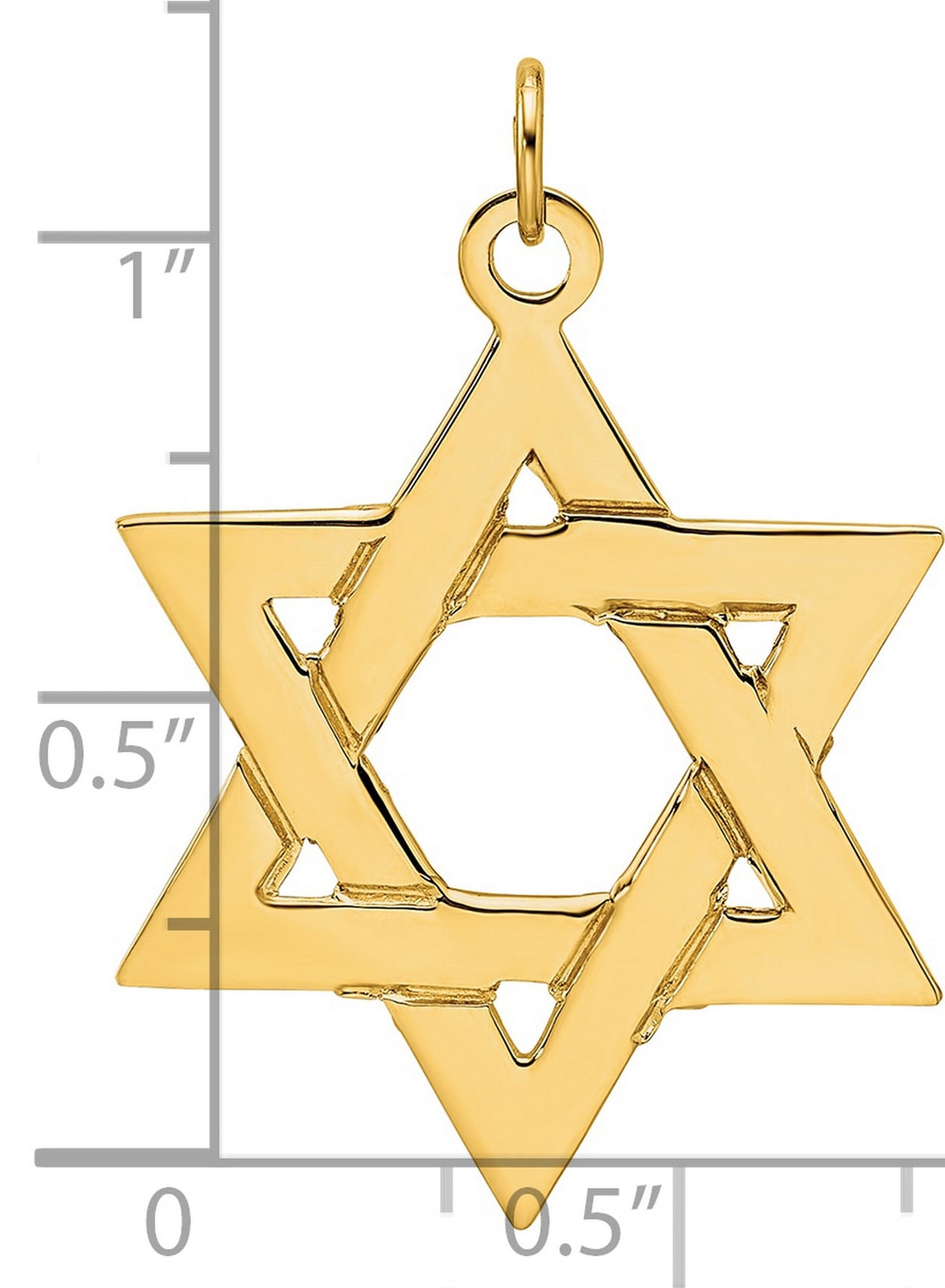 14k Yellow Gold Star of David Pendant with Interlocking Design
