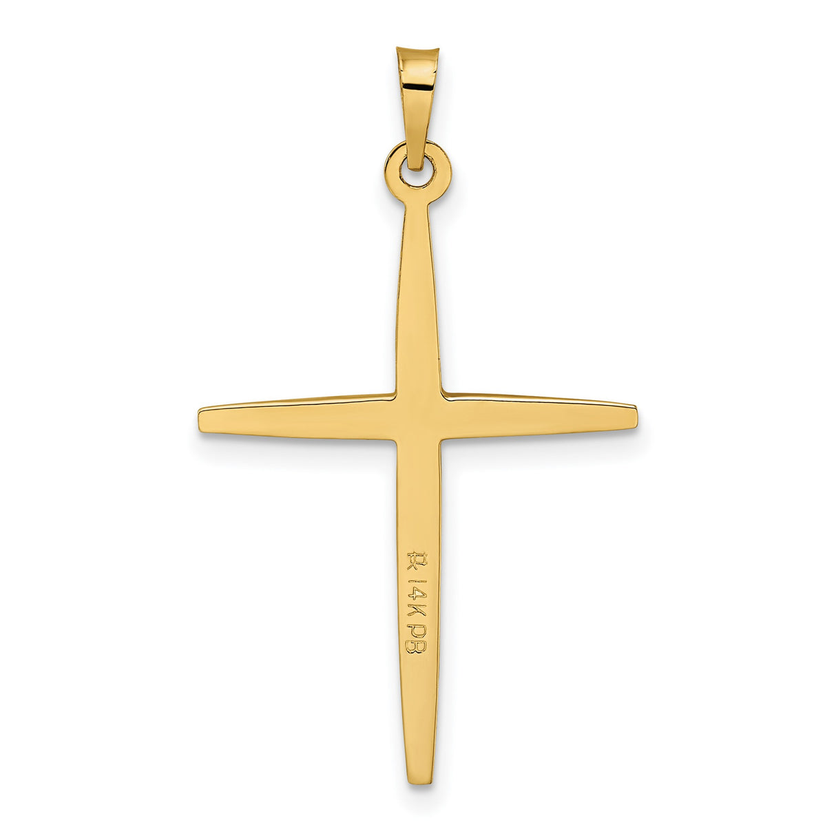 14k Two-Tone Gold Cross Pendant, Polished Yellow and White Gold, Christian Religious Symbol