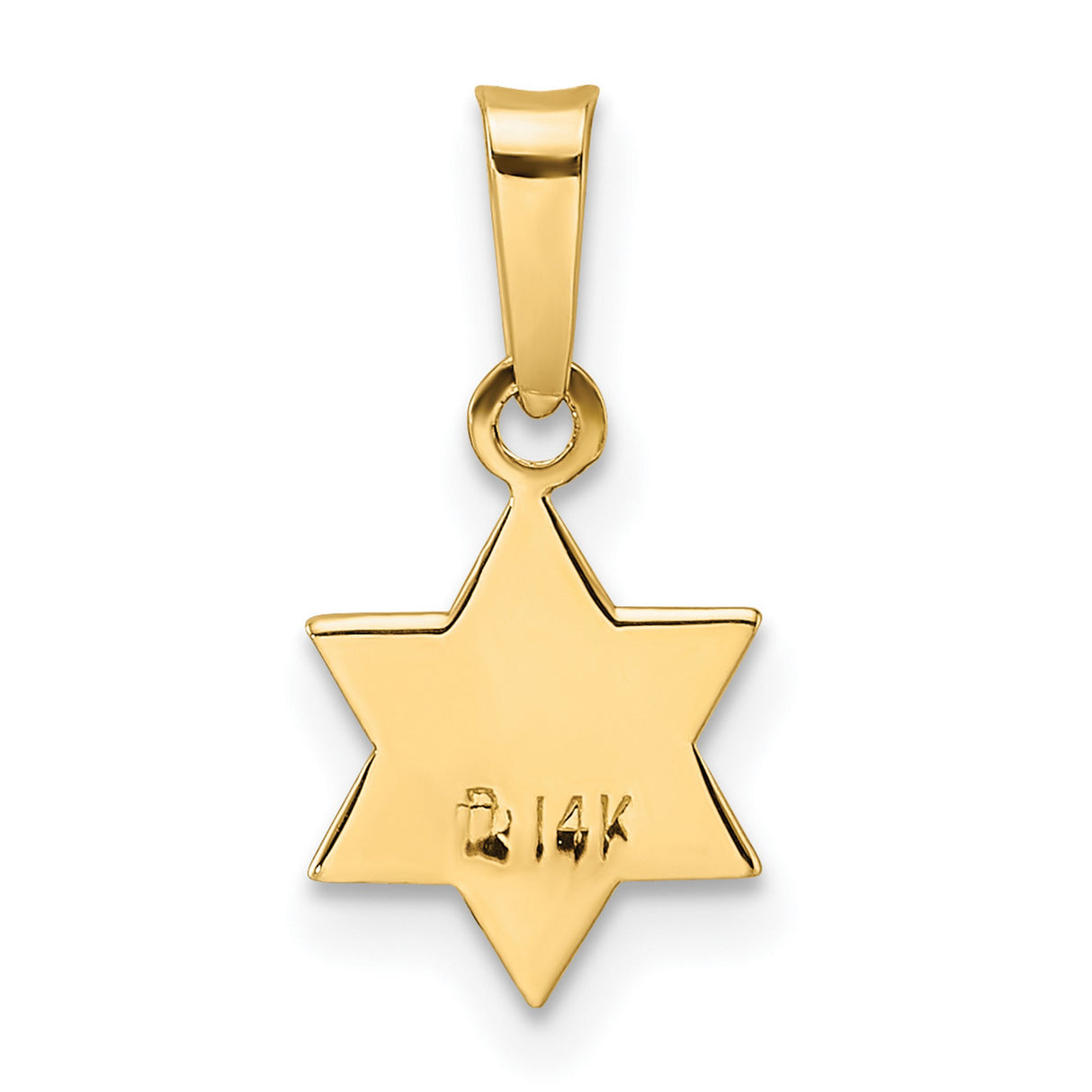14k Yellow Gold Star of David Pendant with Blue Enamel and Chai Symbol