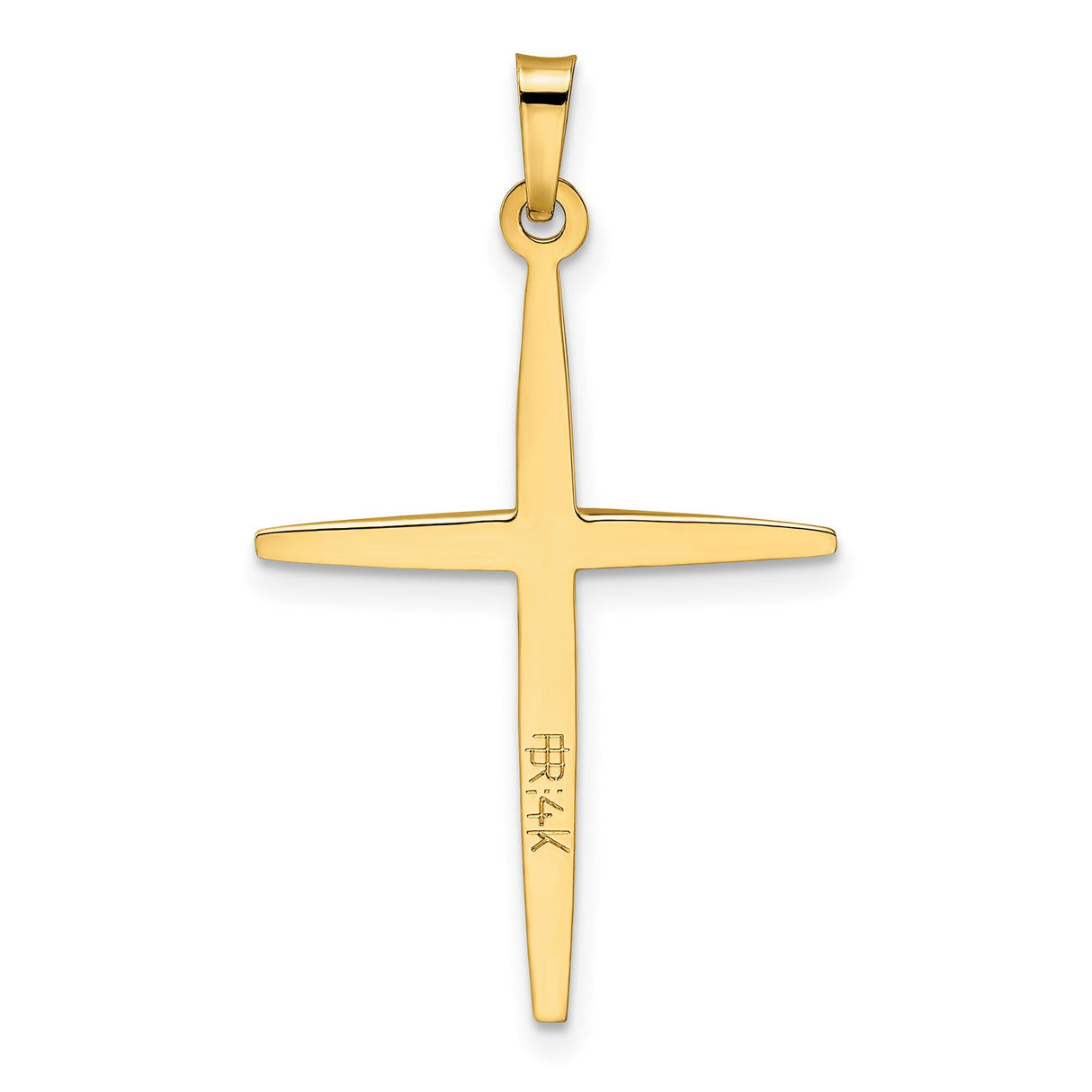 14k Two-Tone Gold Cross Pendant, Sleek Modern Christian Jewelry for Men or Women