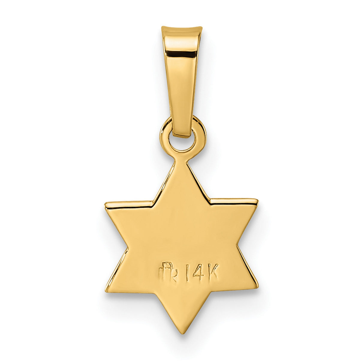14k Yellow Gold Star of David Pendant with Hebrew Chai Symbol, Religious Jewish Jewelry