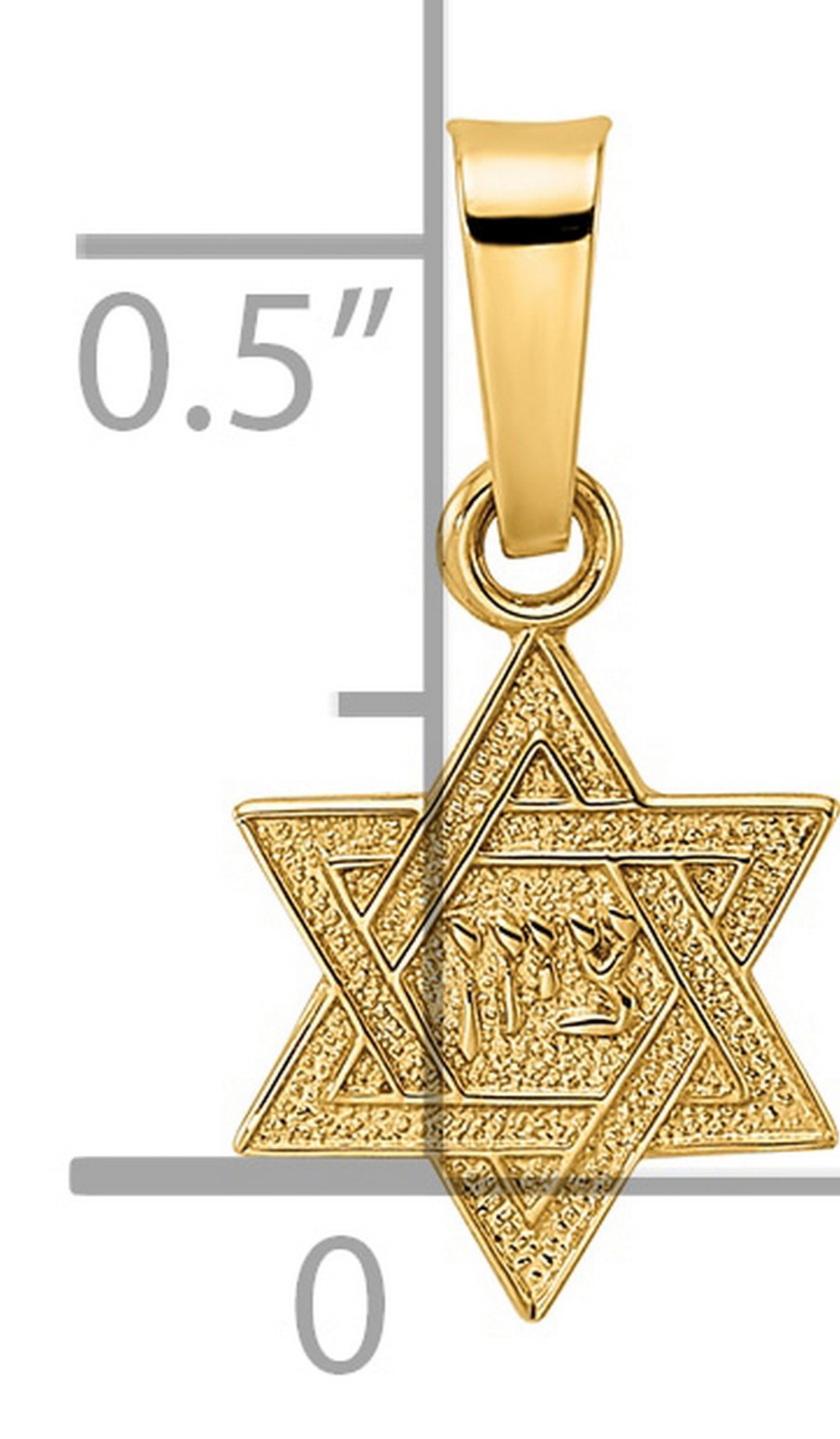 14k Yellow Gold Star of David Pendant with Hebrew Chai Symbol, Religious Jewish Jewelry