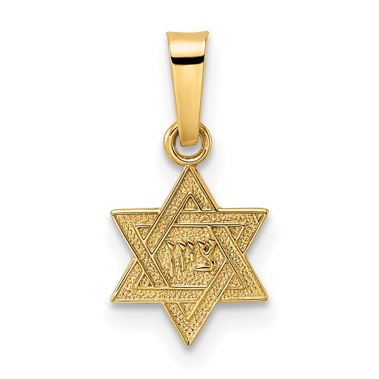 14k Yellow Gold Star of David Pendant with Hebrew Chai Symbol, Religious Jewish Jewelry