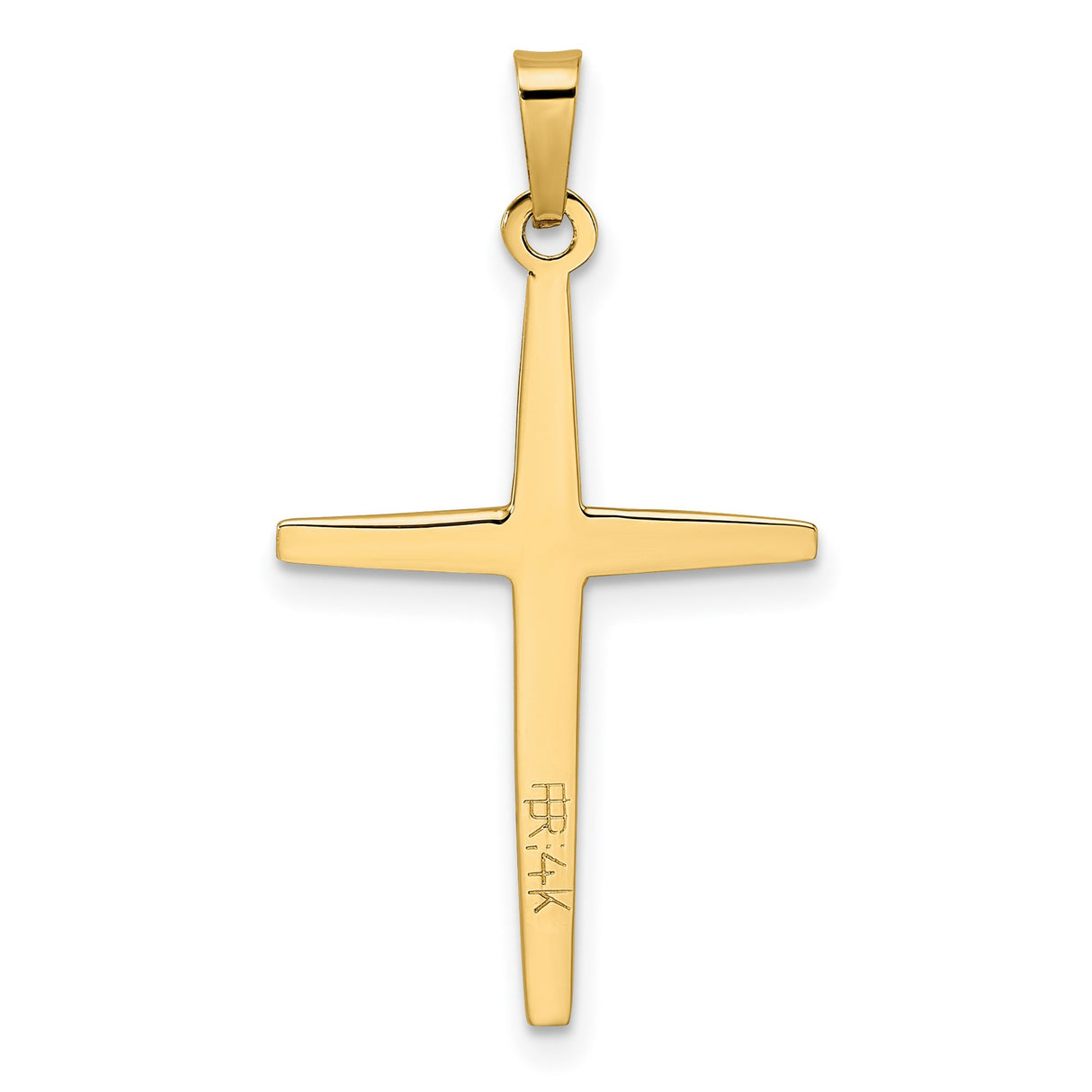 14k Two-Tone Gold Cross Pendant with White Nested Cross and Yellow Outline, Christian Religious Design