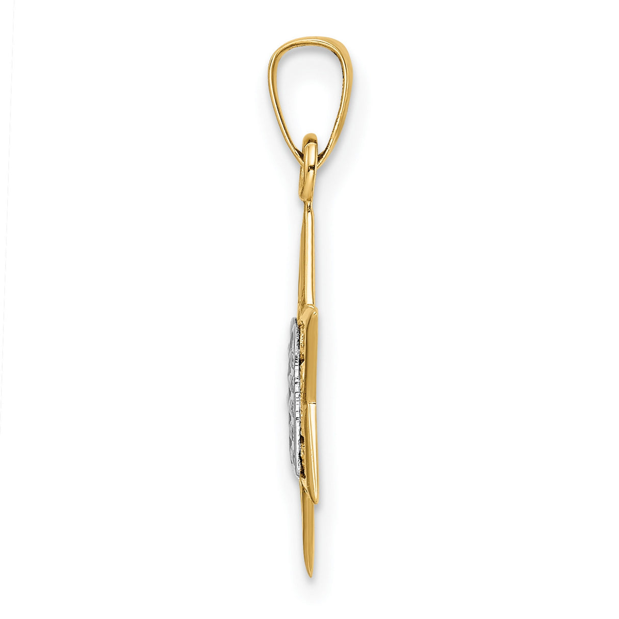 14k Two-Tone Gold Star of David Pendant with Ten Commandments Tablets in Hebrew Script