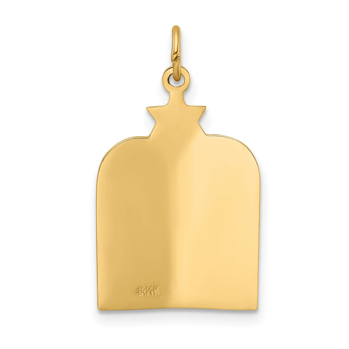 14k Yellow Gold Ten Commandments Tablet Pendant with Hebrew Script and Star of David