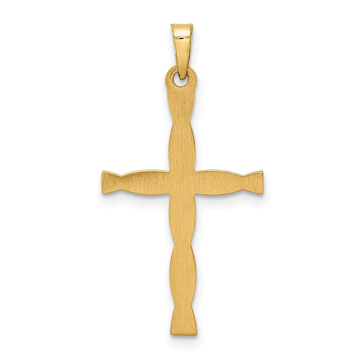 14k Yellow Gold Rope Cross Pendant, Twisted Design Christian Jewelry for Women or Unisex