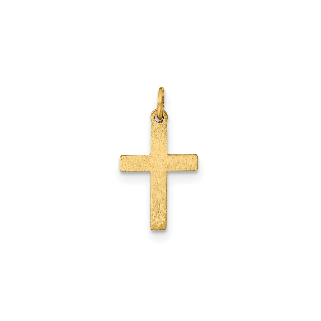 14k Yellow Gold Cross Pendant with Diamond-Shaped Center and Detailed Design for Women