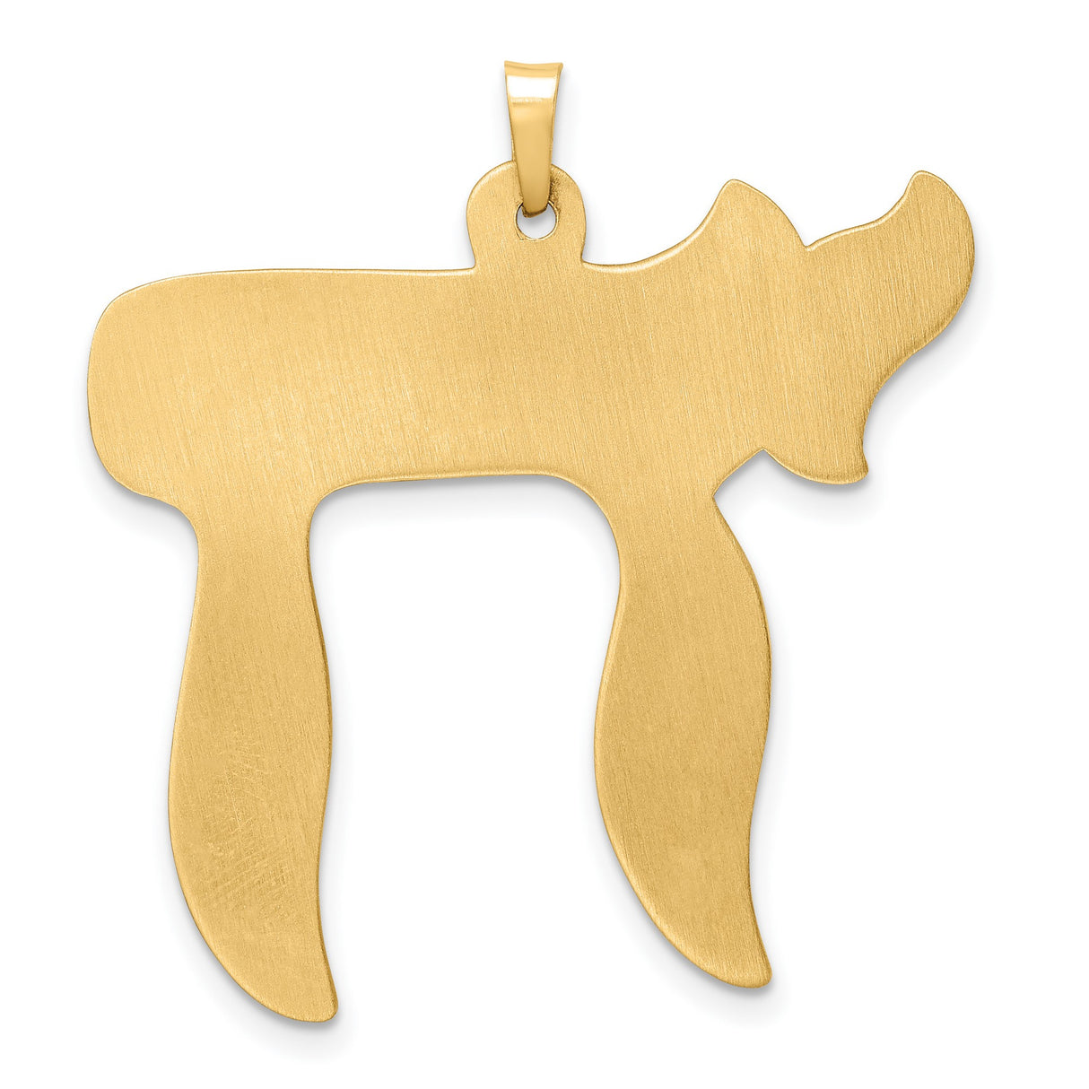 14k Yellow Gold Chai Pendant with Hebrew Symbol for Life, Jewish Religious Charm