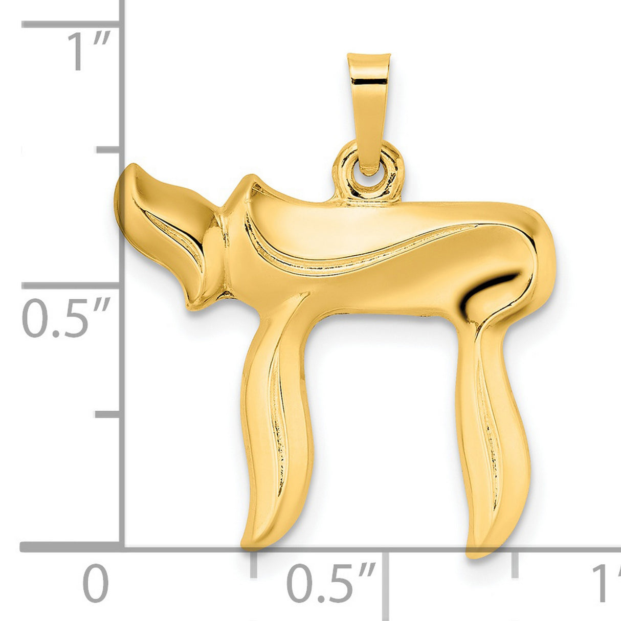 14k Yellow Gold Chai Pendant, Hebrew Symbol for Life, Jewish Faith Charm for Men or Women