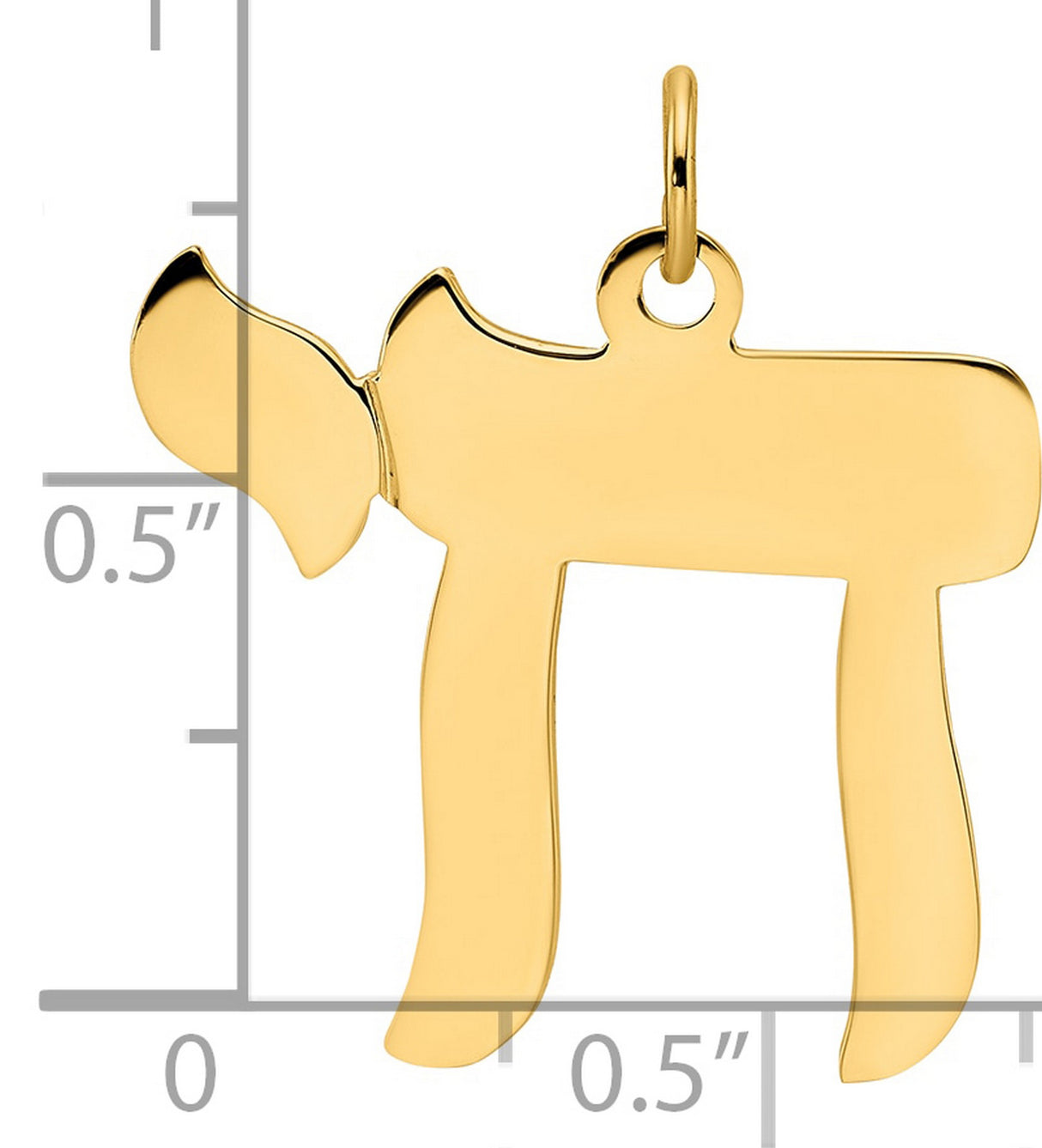 14k Yellow Gold Chai Pendant with Hebrew Symbol for Life, Spiritual Jewish Faith Jewelry