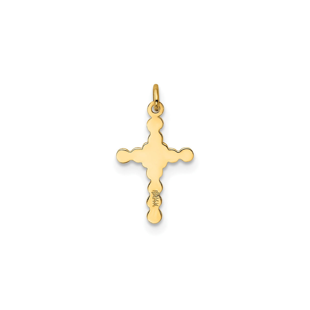 14k Yellow Gold Cross Pendant with Ornate Scrollwork Design, Christian Religious Charm for Women