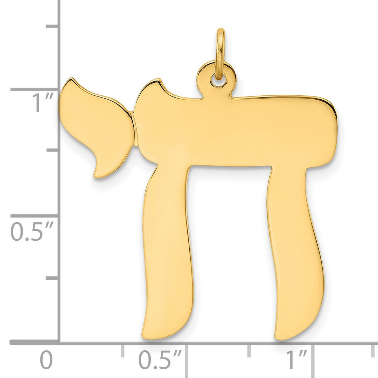 14k Yellow Gold Chai Pendant, Traditional Hebrew Life Symbol Charm, Unisex Jewish Jewelry