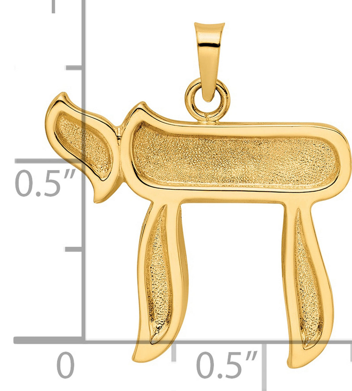 14k Yellow Gold Chai Pendant, Jewish Faith Hebrew Life Symbol Jewelry for Men and Women