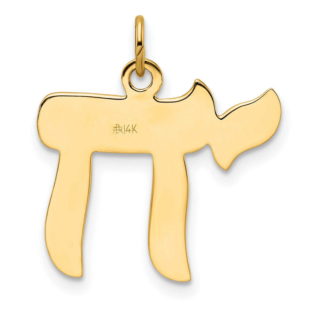 14k Yellow Gold Chai Pendant, Hebrew Symbol of Life, Jewish Faith Jewelry for Men and Women