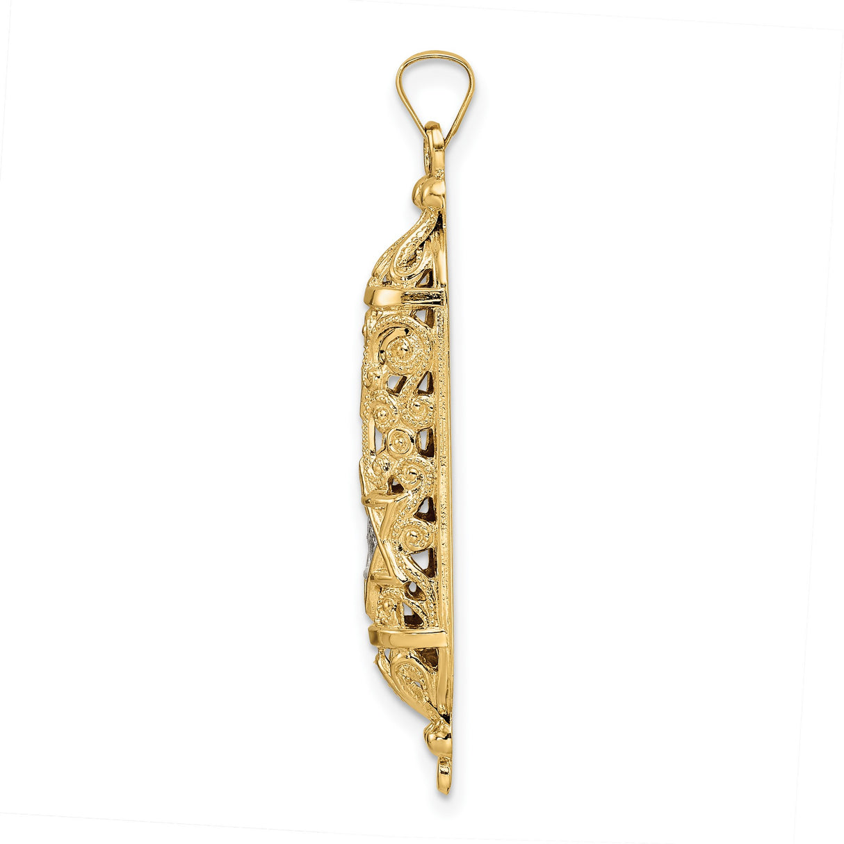 14k Yellow Gold Mezuzah Pendant with Star of David Design, Jewish Faith Symbol