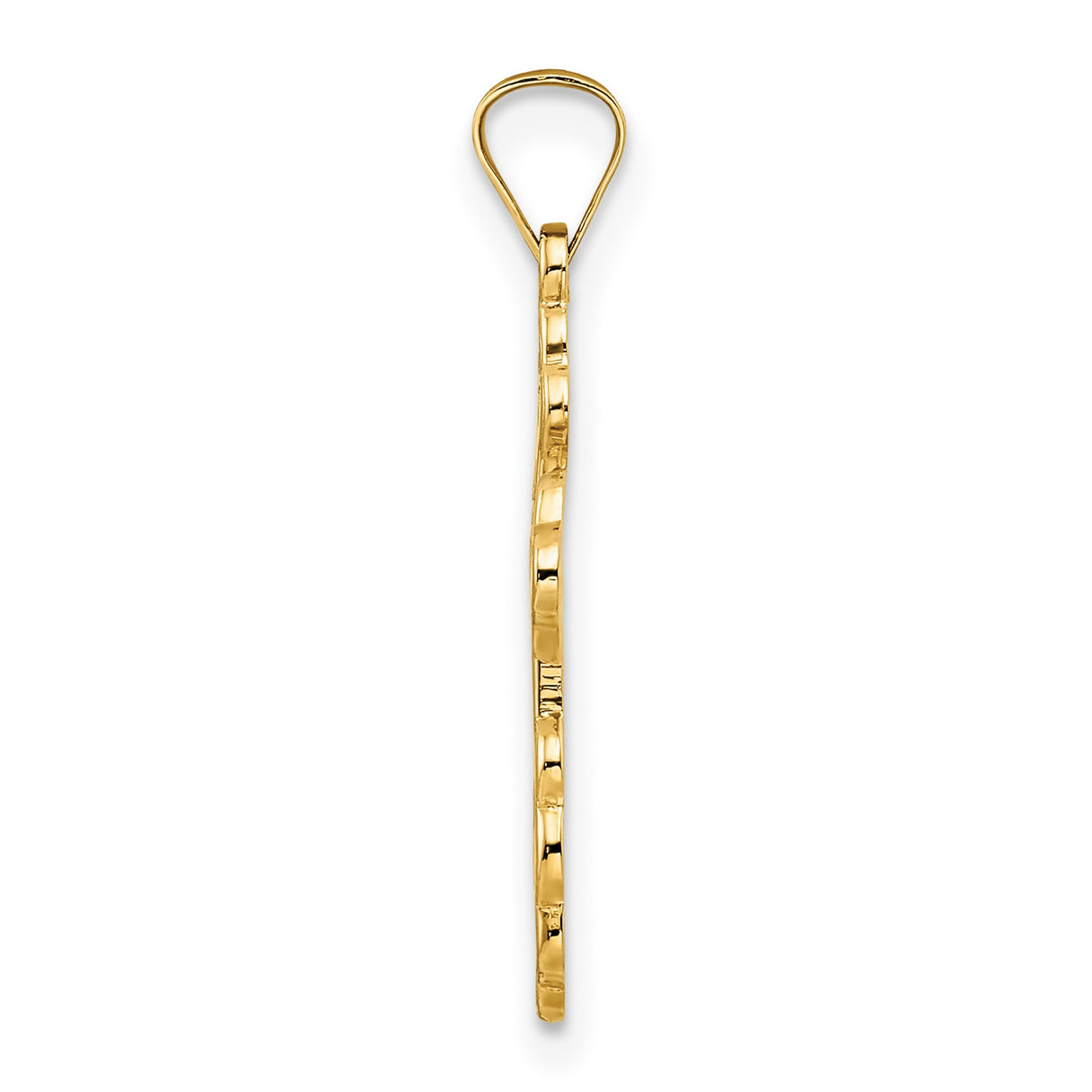 14k Yellow Gold Orthodox Cross Pendant with Deep Blue Enamel and IC XC Inscriptions