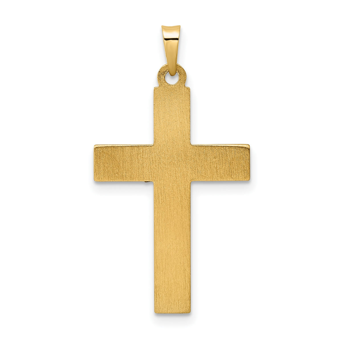 14k Yellow and White Gold Crucifix Pendant with INRI Jesus Figure, Twisted Christian Cross Charm