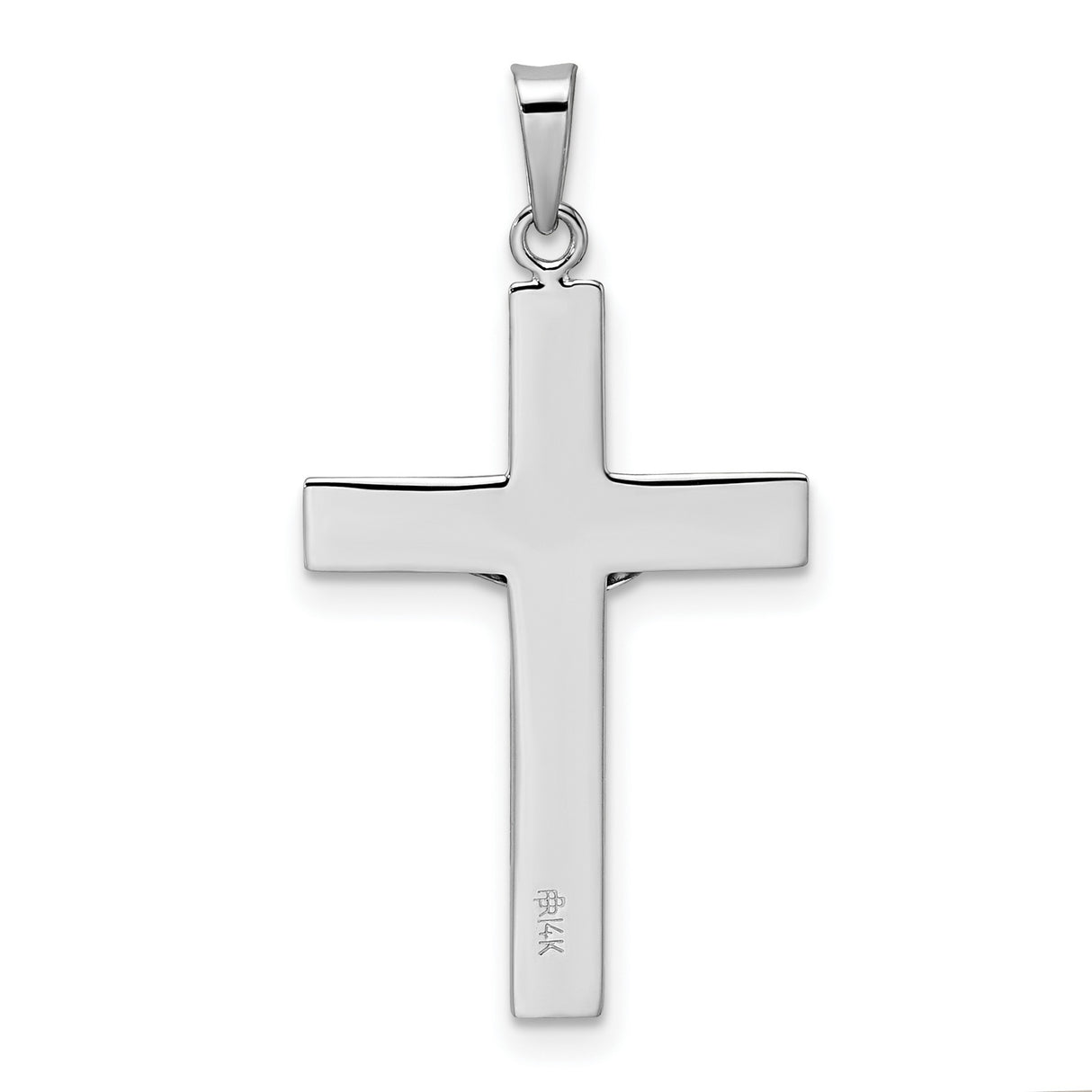 14k White Gold Crucifix Pendant Featuring Jesus on Latin Cross Religious Charm