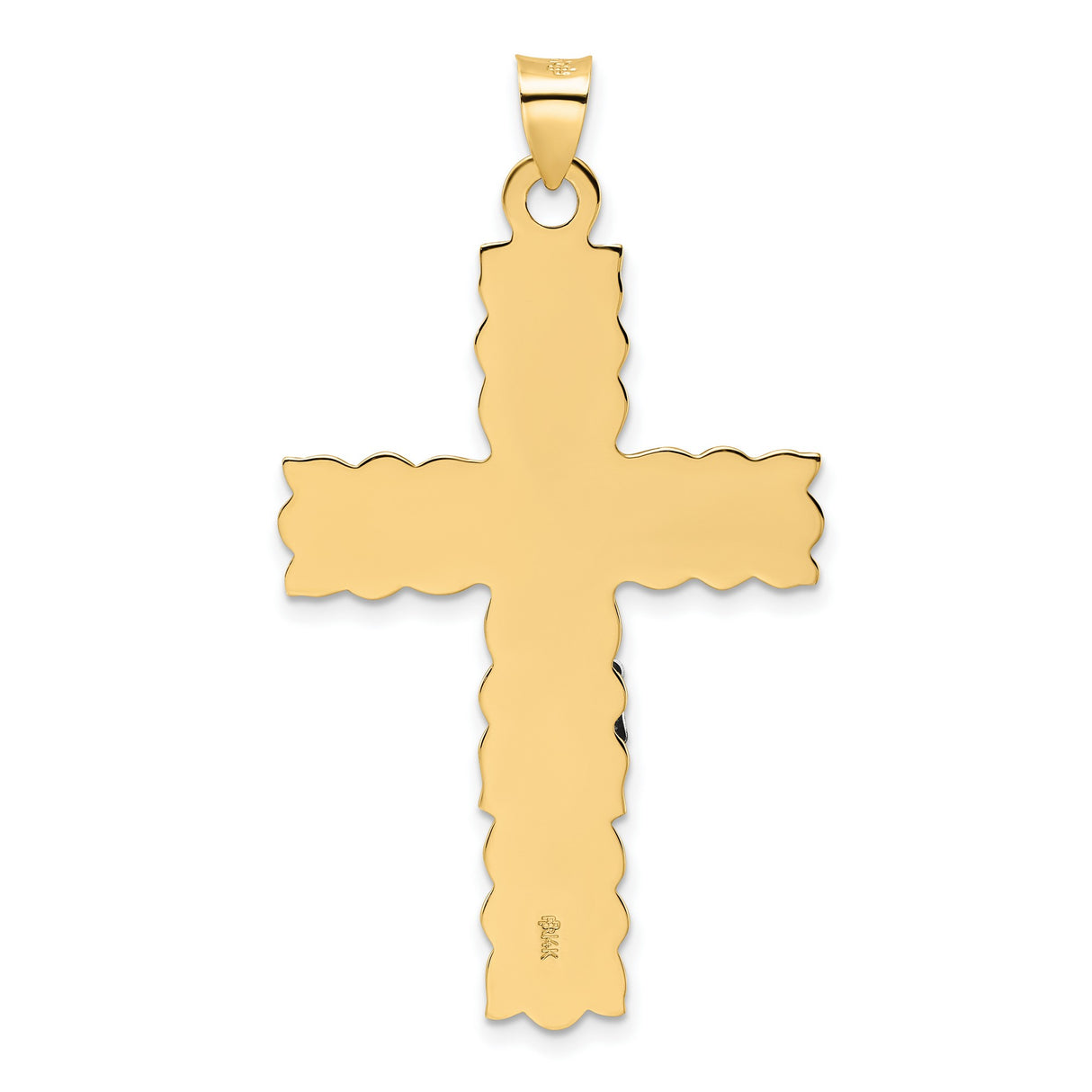 14k Two-Tone Gold Crucifix Pendant with INRI Cross and Jesus Figure Religious Charm
