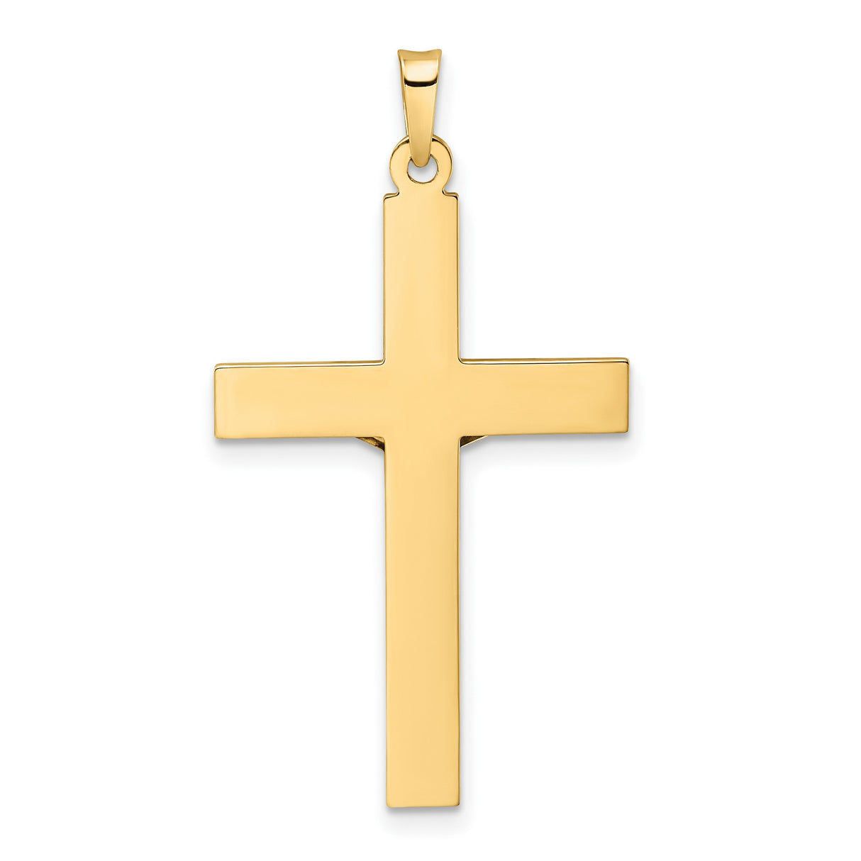 14k Multi-Tone Gold Crucifix Pendant with INRI and Jesus Figure Religious Design