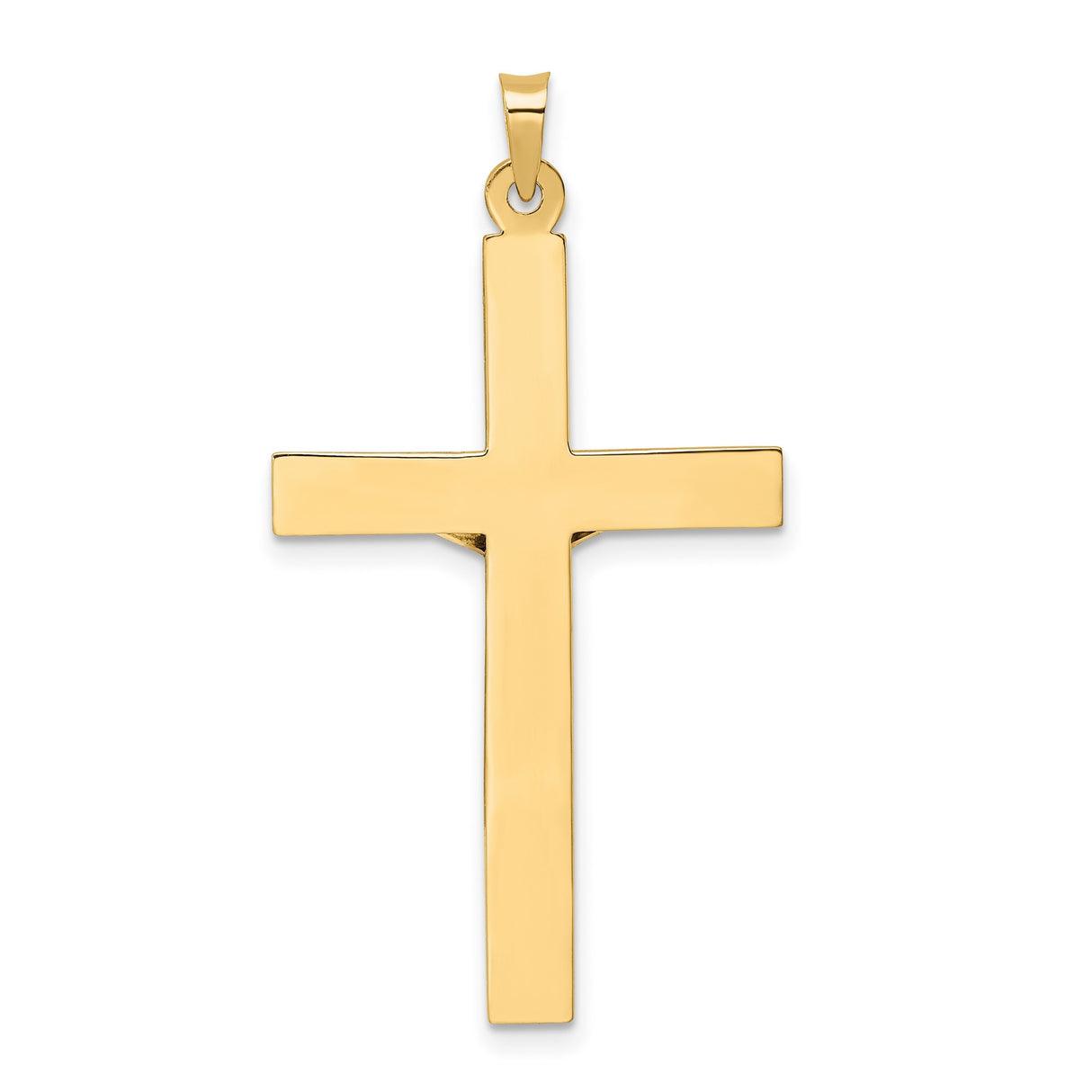 14k Two-Tone Gold Crucifix Pendant Featuring Jesus on Latin Cross INRI Design