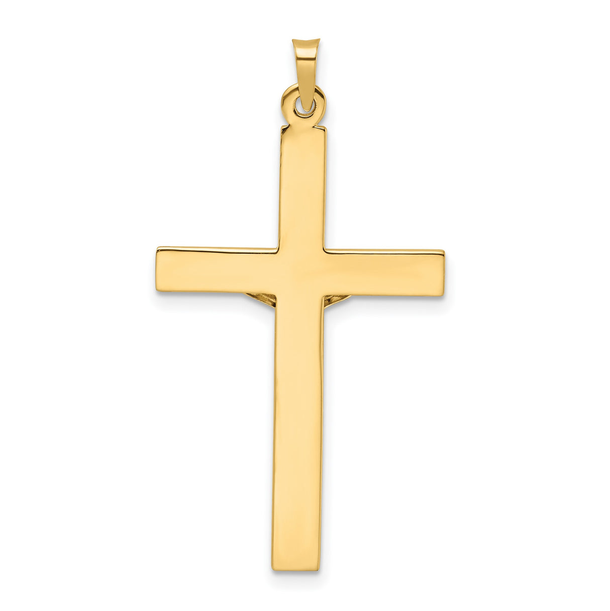14k Two-Tone Gold Crucifix Pendant with INRI and Jesus Figure Religious Charm
