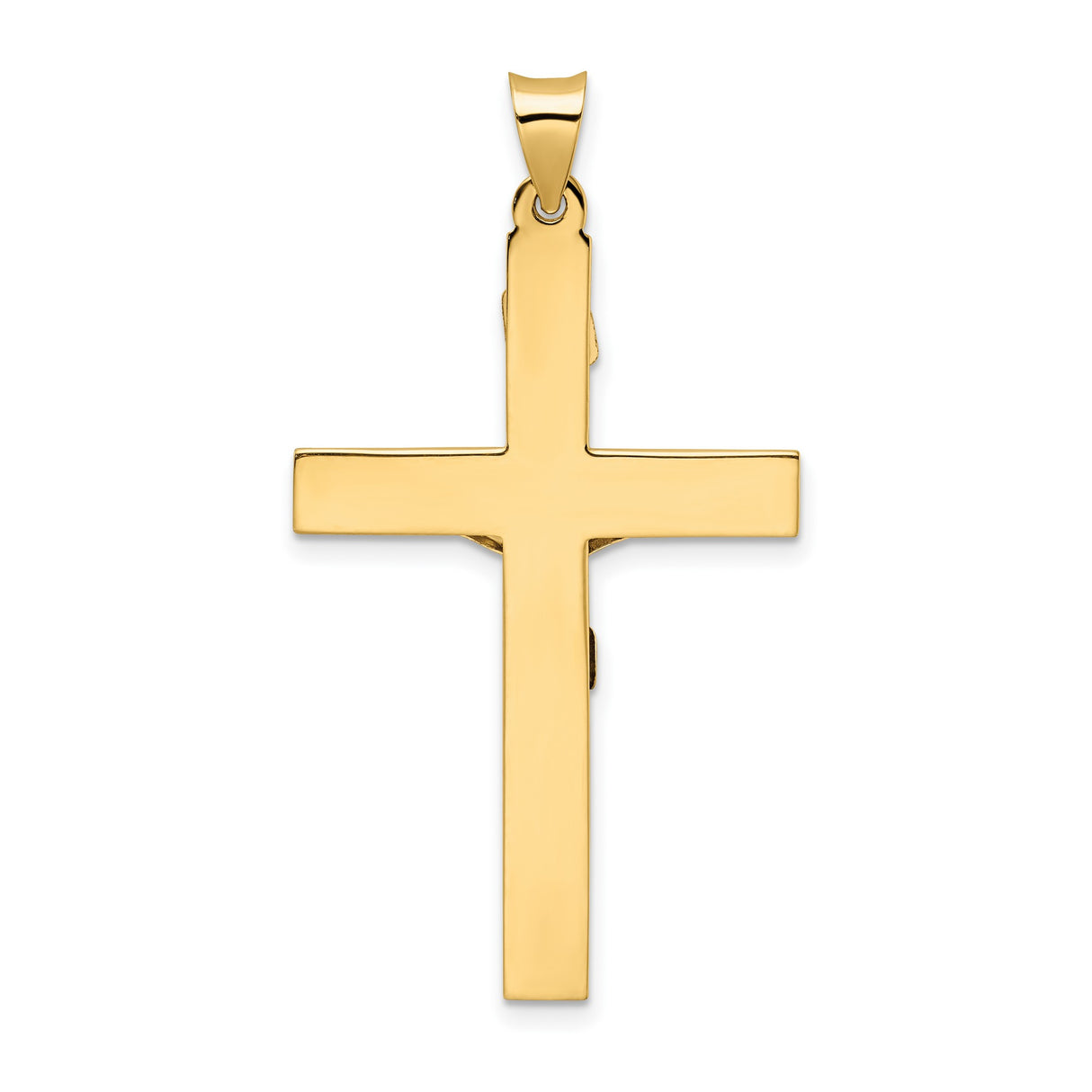 14k Two-Tone Gold Crucifix Cross Pendant with INRI Jesus Figure Religious Charm