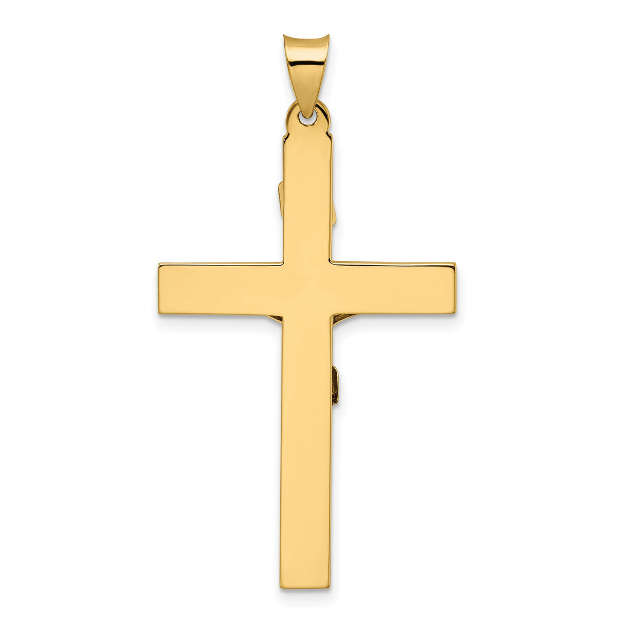 14k Two-Tone Gold Crucifix Pendant with INRI and Jesus on Cross Christian Design