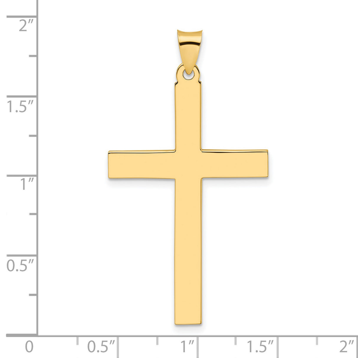 14k Yellow Gold Cross Pendant, Polished Religious Jewelry Symbolizing Faith and Devotion