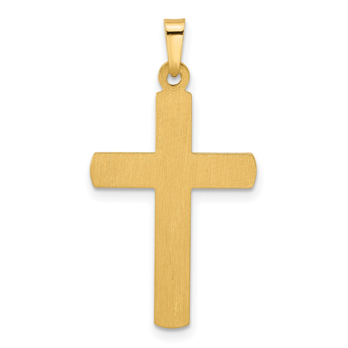 14k Two-Tone Gold Cross Pendant, Raised White Gold on Textured Yellow Base, Block Design for Men