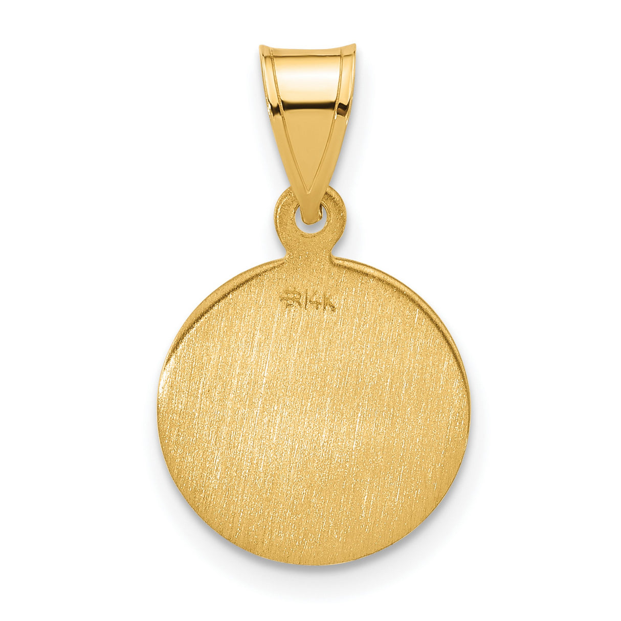 14k Yellow Gold Virgin Mary Pendant with Greek Inscription, Orthodox Christian Medal