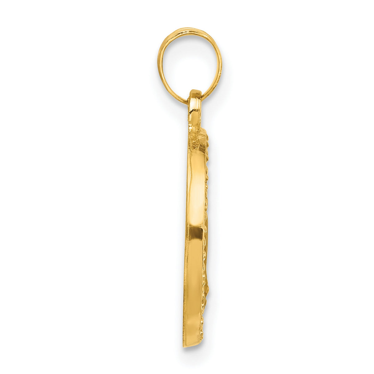 14k Yellow Gold Virgin Mary Pendant, Round Our Lady of Grace Medal Charm for Women