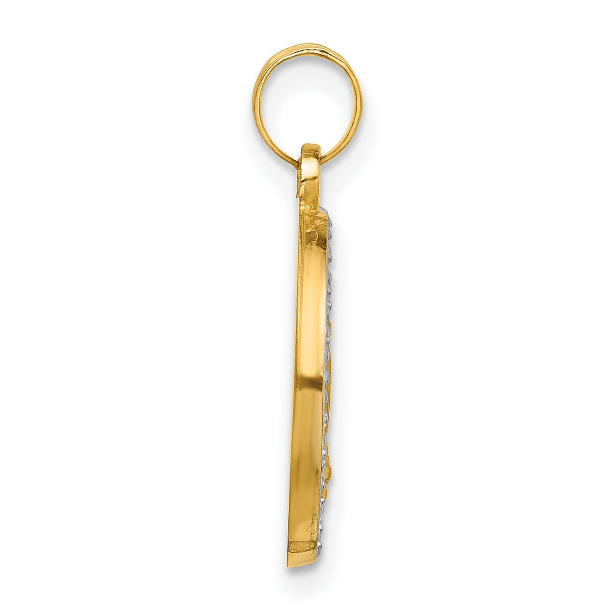 14k Multi-Tone Gold Virgin Mary Medal Pendant with Rays, Religious Catholic Jewelry